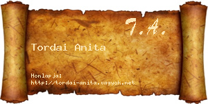 Tordai Anita névjegykártya